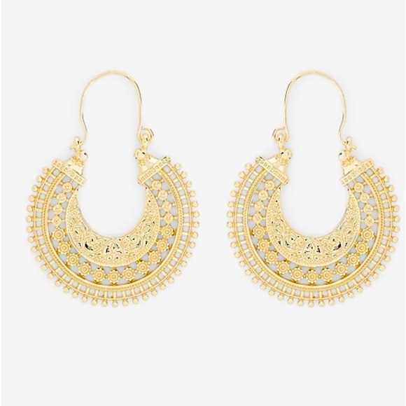 Express Jewelry - Filigree Wire Hoop Earrings